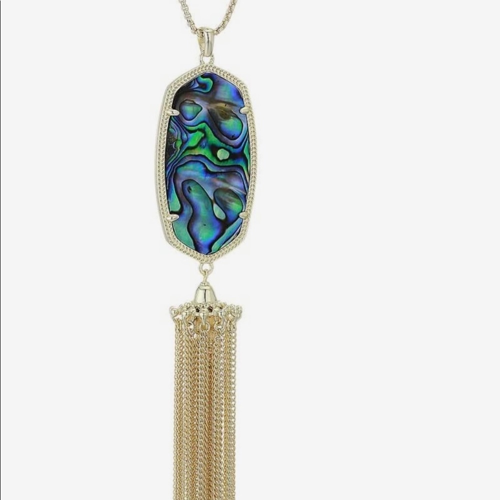 Kendra Scott Rayne necklace in abalone shell
